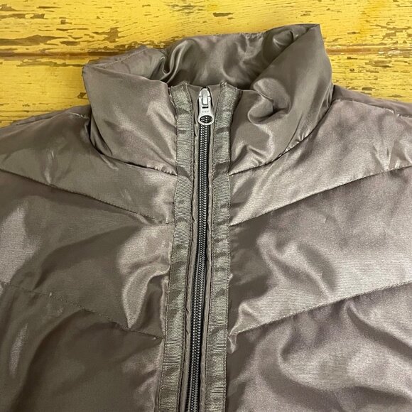 Lands' End Down Filled Full Zip Puffer Vest Brown Sz SM (6-8) Pockets - Picture 3 of 6
